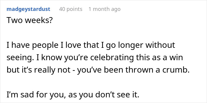 Screenshot of an online comment where a user discusses confronting MIL and the challenges faced by a new mom.