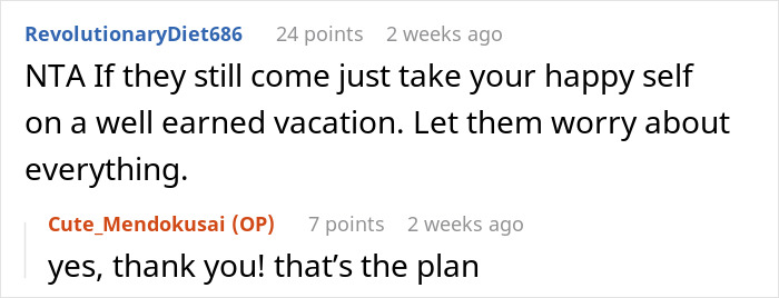 Screenshot of an online discussion about husband refusing to host wife&rsquo;s distant relatives due to lack of appreciation.