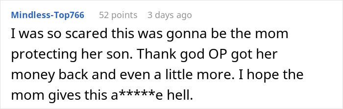 Screenshot of an online comment discussing a boyfriend lying and extorting $13k under the guise of rent.