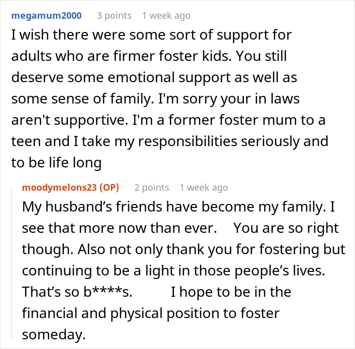 User comments discussing lack of support for woman with two kids after surgery and emotional challenges faced.