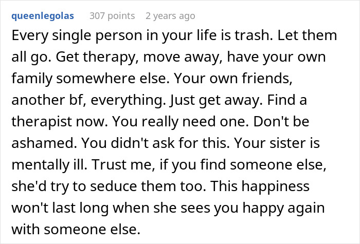 Text post about woman’s life affected by petty sister refusing therapy, causing emotional turmoil and family conflict. Text post about woman’s life affected by petty sister refusing therapy, causing emotional turmoil and family conflict.