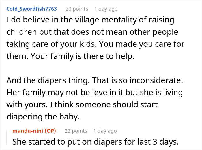 Woman gleams watching cousin&rsquo;s wife struggle after quitting being her free babysitter in family conflict discussion.