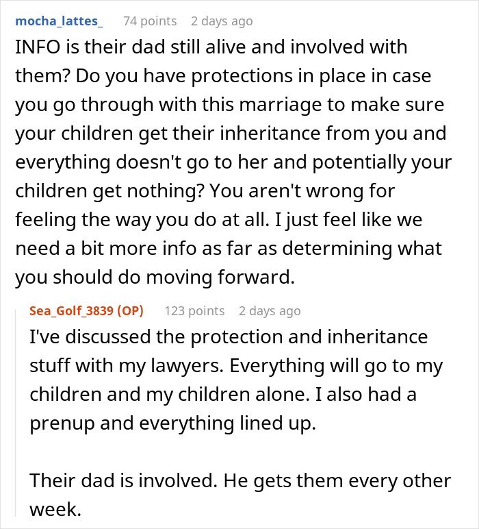 Reddit user discusses refusing to be a step-father to fianc&eacute;e&rsquo;s children amid inheritance and parenting concerns.