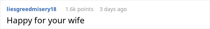 Comment on a forum post showing a user expressing sympathy for a wife after a man leaves her for a younger woman.