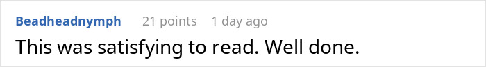 Reddit comment praising a story about an on-site landlord acting awful leading to rent being doubled.