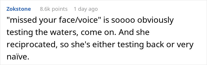 Screenshot of a text conversation where a 43YO former student is messaged, shared by partner for judgment on appropriateness.