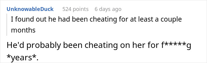 Screenshot of a forum post discussing relationship break every year due to cheating over several years.