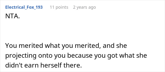 Comment on Reddit thread discussing golden child getting a reality check after sister&rsquo;s college acceptance.