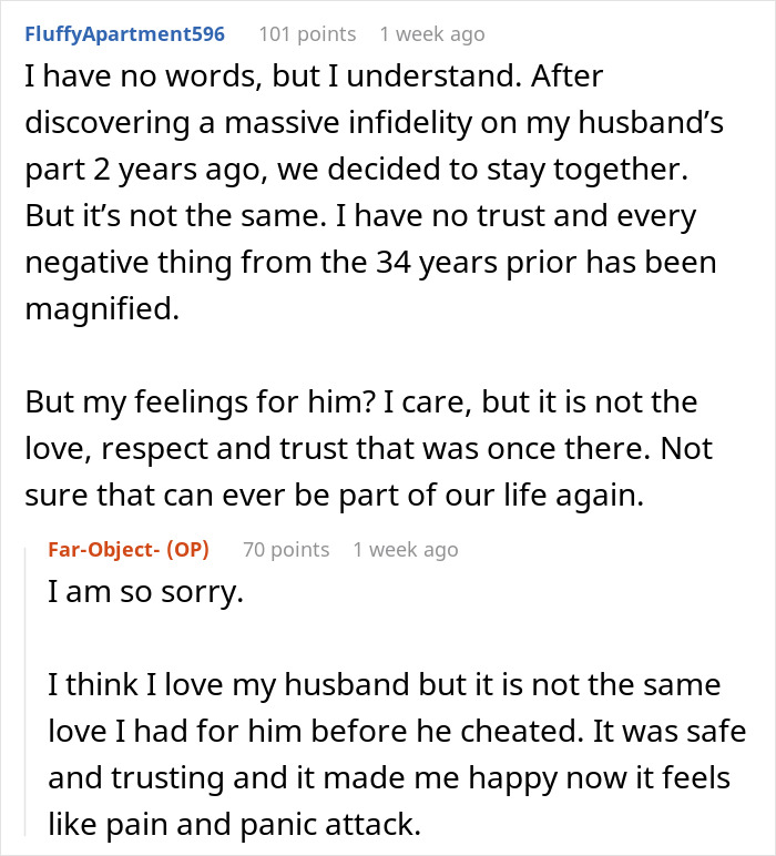 ALT text: Heartbroken woman reveals pain and trust issues from husband's affair that still haunts her and causes emotional breakdowns.