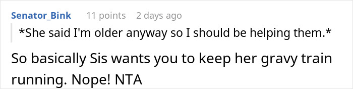 Screenshot of an online forum comment discussing parents spoiling their daughter and neglecting their son for help.