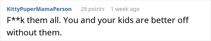 Comment expressing strong support for someone during a difficult divorce involving a cheating ex and family conflict.