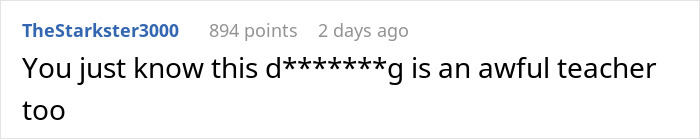 Screenshot of a social media comment criticizing an obnoxious dinner guest husband as dreadful and awful.