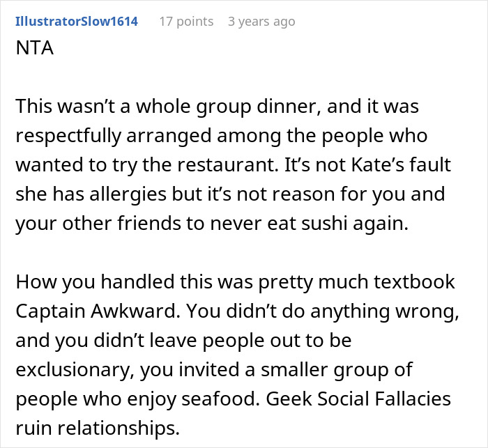 Woman invites select friends for dinner, learning she can&rsquo;t exclude others from the friend group gathering.