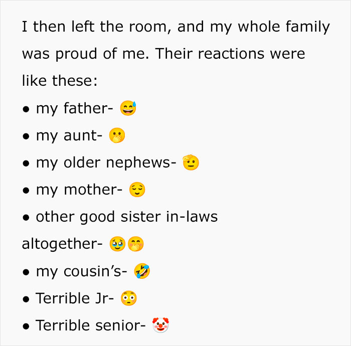 Reactions of family members after woman gleams watching cousin&rsquo;s wife struggle quitting free babysitting.