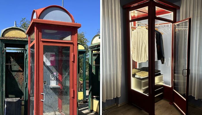 I Turned An Old Phone Booth Into A Modern Closet
