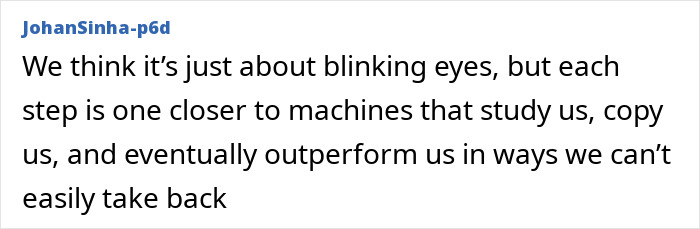 Text excerpt discussing concerns about new robot technology studying humans and sparking debate on tech going too far.