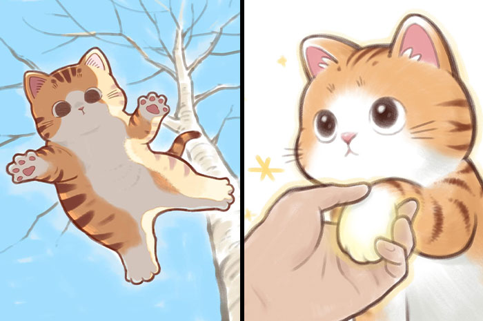 50 Adorable And Playful Cat Illustrations That Might Make Your Heart Melt