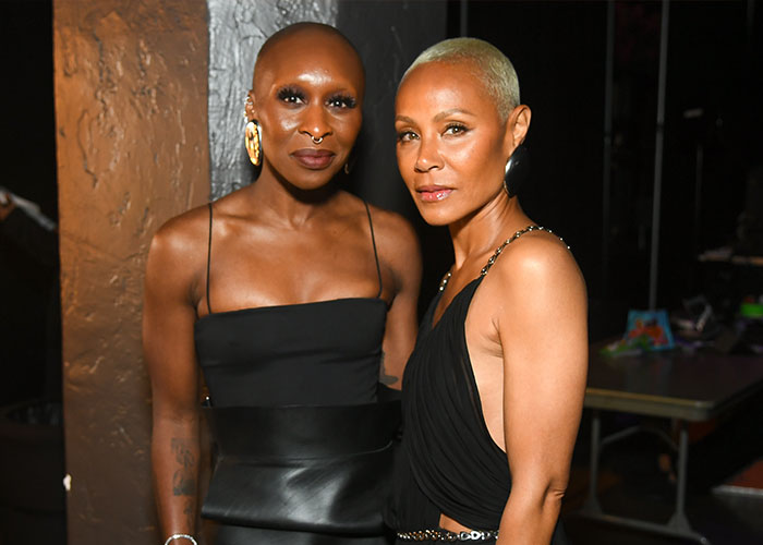 Two women posing together at an event, reflecting the strong reactions to Cynthia Erivo&rsquo;s controversial Harper&rsquo;s Bazaar shoot.