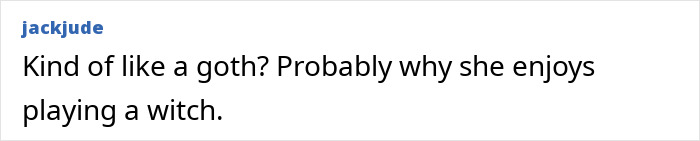 User comment about a Harper&rsquo;s Bazaar shoot, describing Cynthia Erivo&rsquo;s style as gothic and linked to her role as a witch.