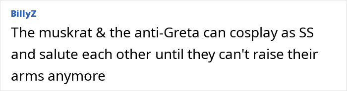 Screenshot of text mentioning German activist known as anti-Greta and a muskrat cosplaying as SS saluting.