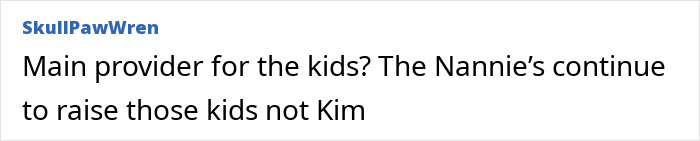 Comment text on a white background discussing Kanye West&rsquo;s warning about daughter North&rsquo;s online life and raising the kids.