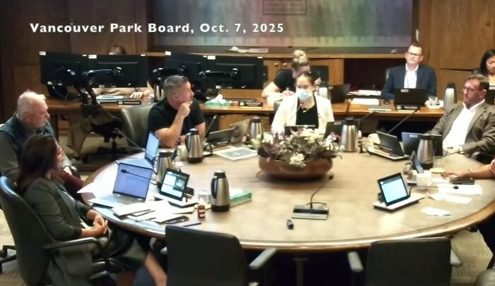 Vancouver Park Board meeting on October 7, 2025, discussing issues related to Harry Potter event and transgender community apology.