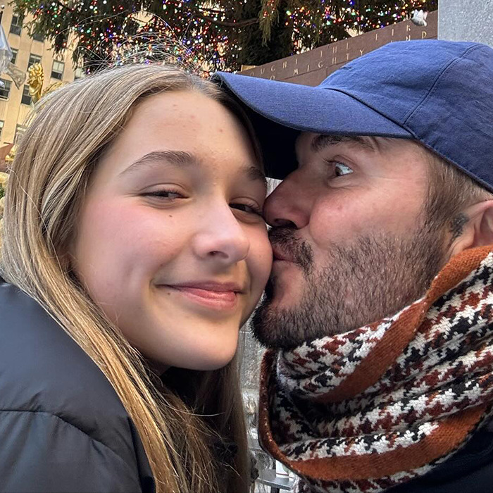David Beckham sharing a close moment with his daughter, sparking discussions about their very creepy relationship.