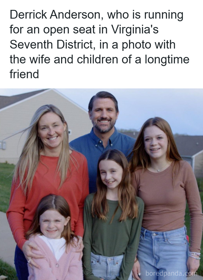 Family photo of Derrick Anderson with wife and children illustrating facepalm moments showing absent basic logic and common sense.