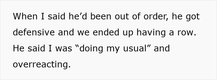 ALT text: Tired mom frustrated and let down by useless dad during a defensive argument about being out of order.