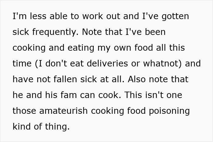 Text discussing homemade food sent by a guy to his girlfriend and reasons why she keeps getting sick. Text discussing homemade food sent by a guy to his girlfriend and reasons why she keeps getting sick.