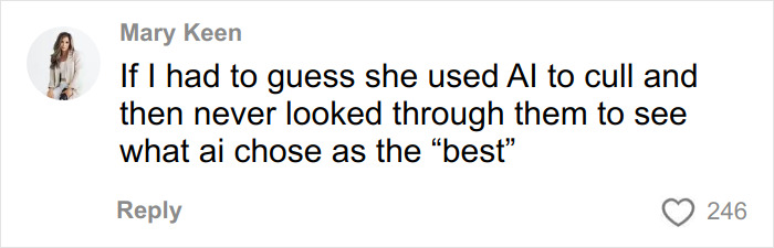 Woman disappointed with wedding pics from well-known professional photographer after hiring for photoshoot.