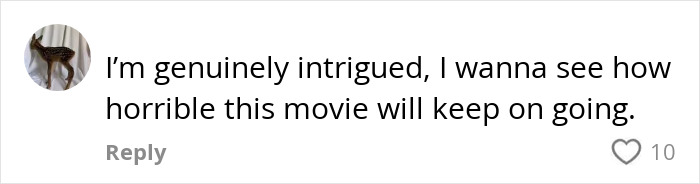 User comment expressing curiosity and anticipating how the Margot Robbie Wuthering Heights trailer will unfold despite negative opinions.