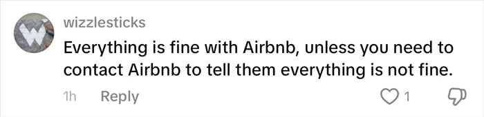 Comment on social media about Airbnb experience mentioning family rushes out of rental house after making disturbing discovery.