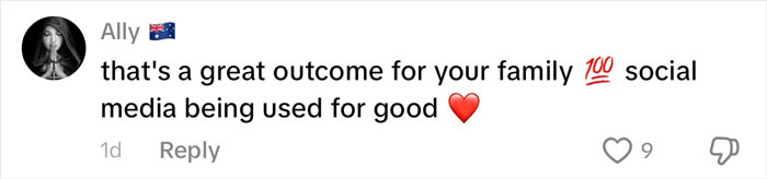 Social media comment praising family in post about family rushing out of rental house after disturbing discovery.