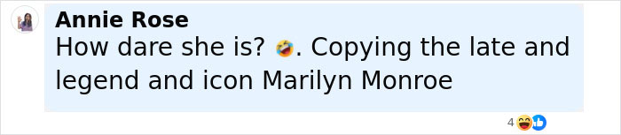 Screenshot of a social media comment reacting to Sydney Sweeney's latest transformation embracing MAGA, with laughing emojis.