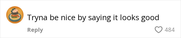 Comment on social media with a cartoon profile picture expressing polite disagreement about a food request, related to American tourist Olive Garden dish in Italy.