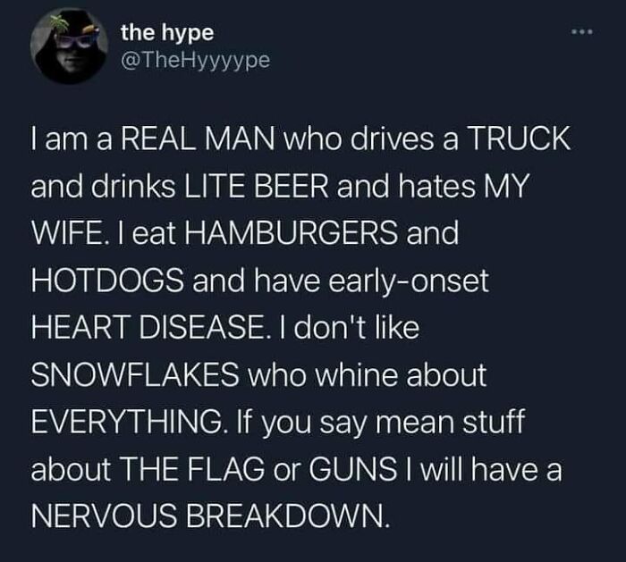 Screenshot of a social media post from Fight The Patriarchy page featuring a humorous and truthful meme.