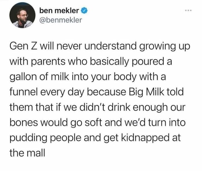 Social media post humorously discussing generational differences and nostalgic parenting beliefs shared on fight the patriarchy page.