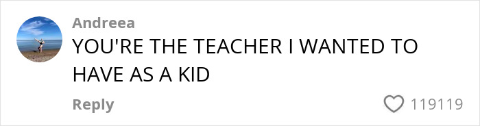 Comment from user Andreea praising first grade teacher after viral private parts song to kids sparks debate. Comment from user Andreea praising first grade teacher after viral private parts song to kids sparks debate.