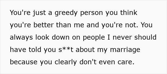 Text message expressing anger about a friend who forgot wallet and showed greed without gratitude.