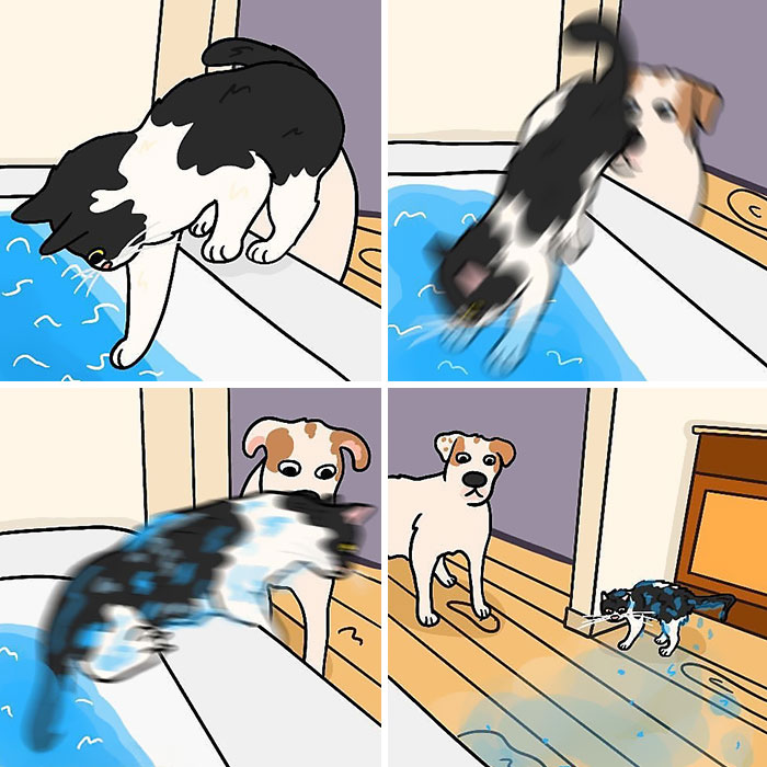 50 Hilarious Cat Illustrations And Comics That Perfectly Capture Their Goofy Personalities