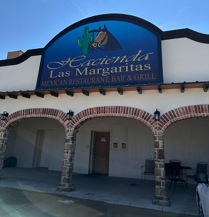 Exterior view of Hacienda Las Margaritas Mexican restaurant where a mom passed away after a brutal drink mistake.