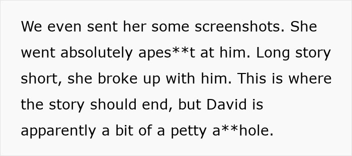 Text excerpt from a story showing conflict over Halloween costumes causing relationship issues and fragile masculinity.