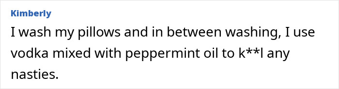 Comment text from Kimberly discussing household item cleaning tips, highlighting hidden dangers to throw out ASAP. Comment text from Kimberly discussing household item cleaning tips, highlighting hidden dangers to throw out ASAP.