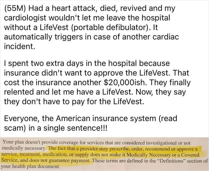 Patient shares story of insurance denial and expensive hospital stay, highlighting harsh realities of American healthcare system.