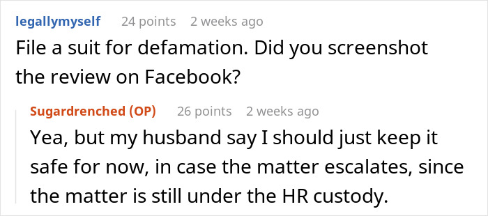 Screenshot of an online discussion about a woman refusing to film her husband&rsquo;s coworker&rsquo;s wedding for free.