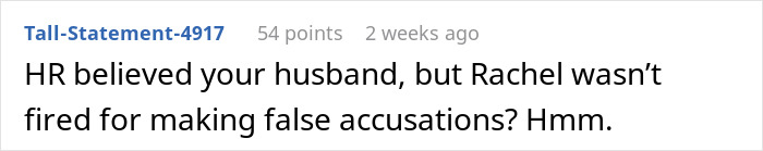 Screenshot of an online comment discussing a woman refusing to film husband&rsquo;s coworker&rsquo;s wedding for free and facing backlash.