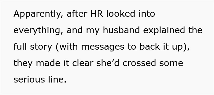 Text excerpt about woman refusing to film husband&rsquo;s coworker&rsquo;s wedding, HR investigation, and conflict resolution.