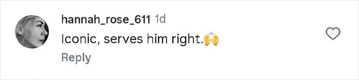 Screenshot of a social media comment praising a woman&rsquo;s pro revenge on cheating boyfriend, with applause emojis.