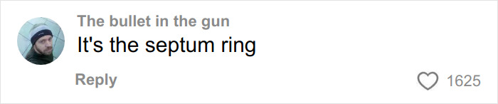 Comment on social media post about woman going viral after removing nose ring amid men saying she looks like a Democrat.